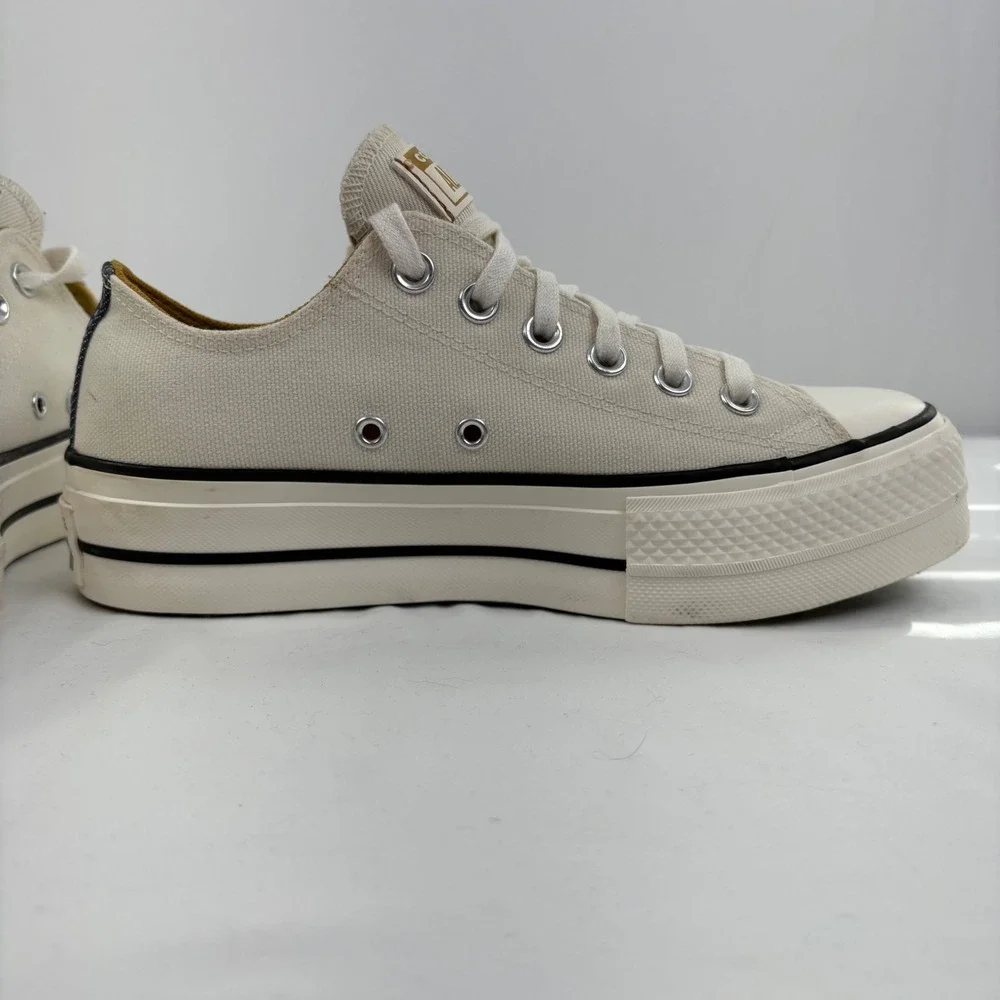 Converse Women's CTAS Lift Platform Egret/Navy/Burnt Honey Denim A03829F Size 7 - Picture 9 of 12